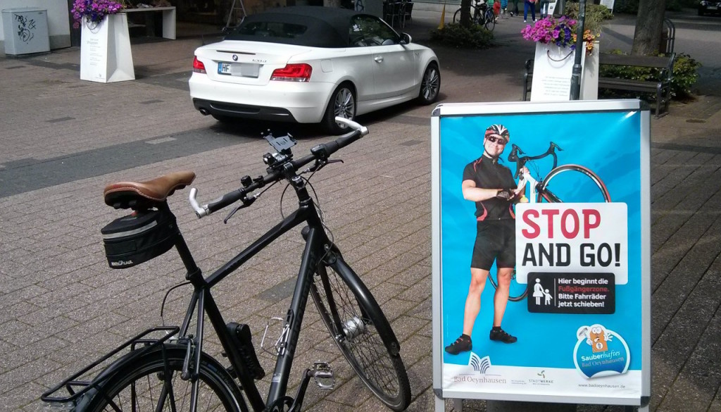 Fahrrad fahren in der Fußgängerzone ist verboten! Alle anderen dürfen aber dort umher kurven!