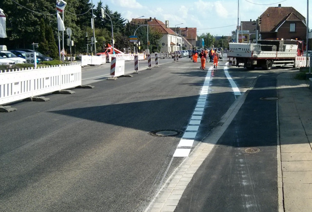 Kreuzung Eidinghausener Straße - Werster Straße Führung des Radverkehrs auf der Fahrbahn