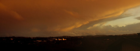 Sonnenuntergang vom Balkon