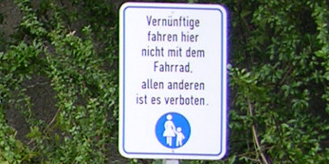 Radfahren verboten