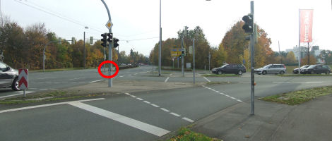 Defekter Bedarfsknopf an der Ampel - Werrepark